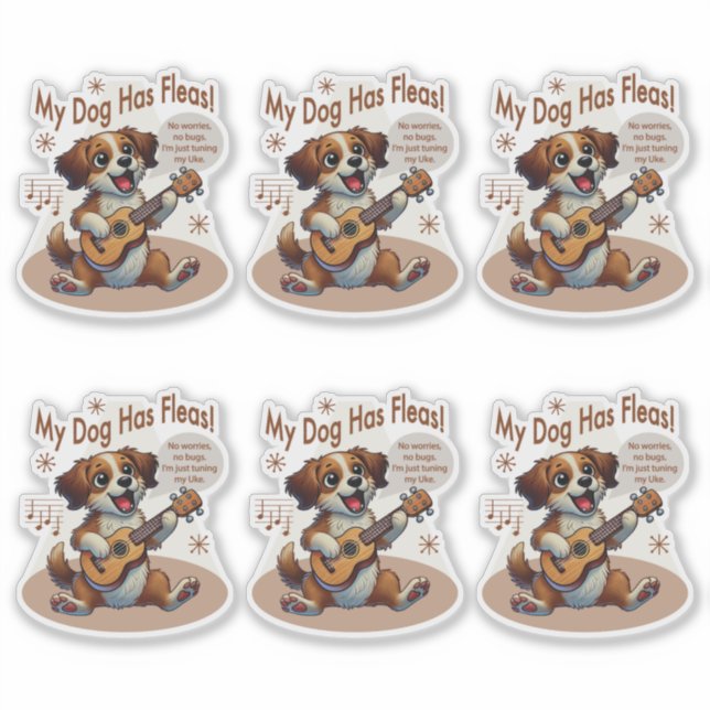 Mein Hund hat Fleas Ukulele Tuning Song Aufkleber (Vorderseite)