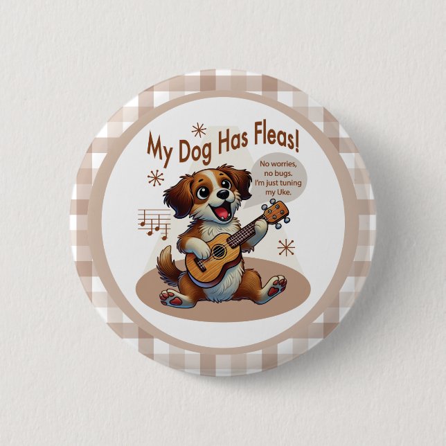 Mein Hund hat Fleas Ukulele Tuning Song Button (Vorderseite)