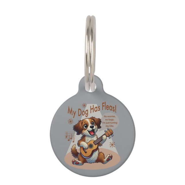 Mein Hund hat Fleas Ukulele Tuning Song Haustiermarke (Vorderseite)