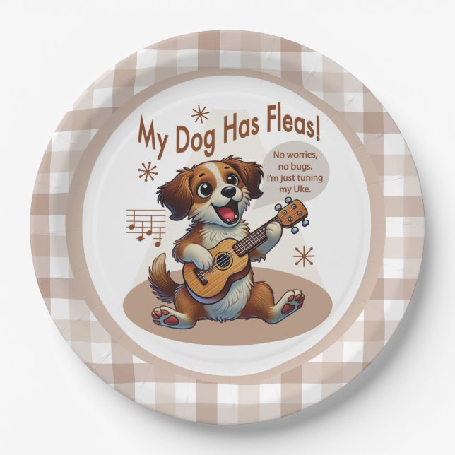 Mein Hund hat Fleas Ukulele Tuning Song Pappteller (Vorderseite)