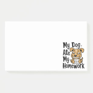 Mein Hund hat meine Hausaufgaben gegessen Post-it Klebezettel
