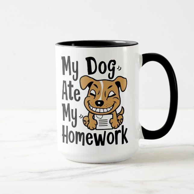 Mein Hund hat meine Hausaufgaben gegessen Tasse (Rechts)