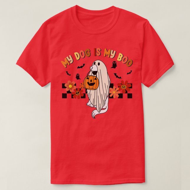 Mein Hund ist Boo Funny Dog Besitzer Boo Ghost Lov T-Shirt (Design vorne)