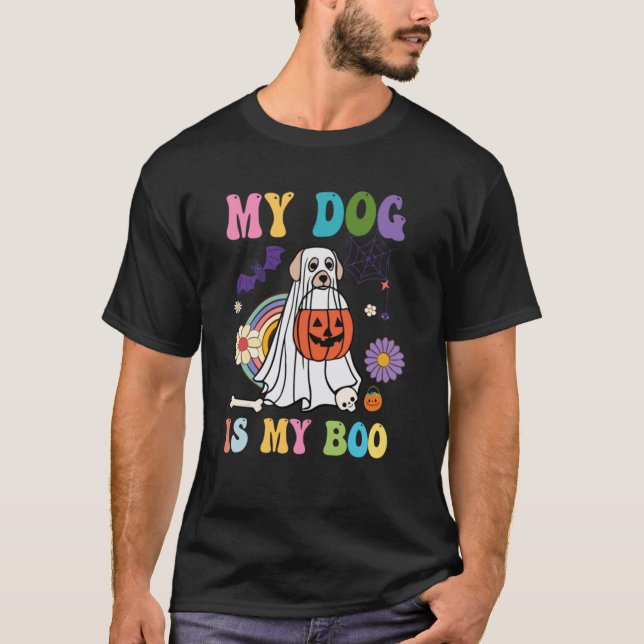 Mein Hund ist Boo Funny Dog Besitzer Boo Ghost Lov T-Shirt (Vorderseite)