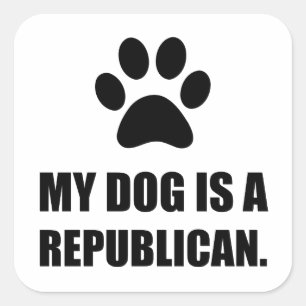 Mein Hund ist ein republikanischer Witzbold Quadratischer Aufkleber