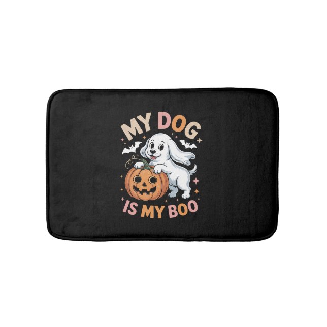 Mein Hund ist mein Boo Funny Halloween Badematte (Vorderseite)