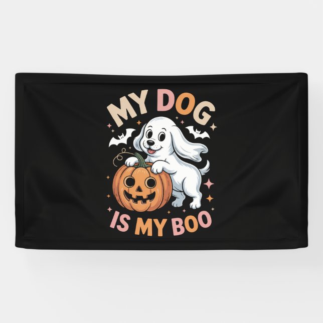 Mein Hund ist mein Boo Funny Halloween Banner (Horizontal)