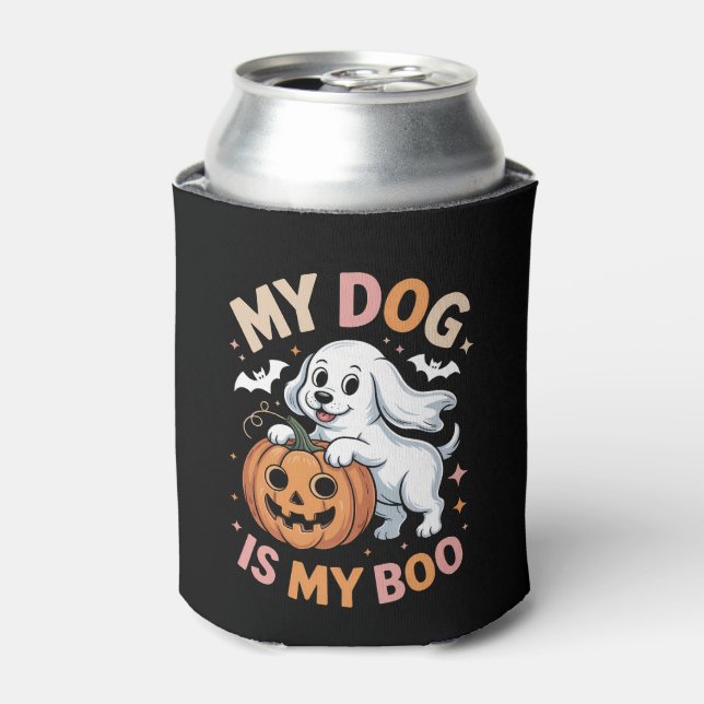 Mein Hund ist mein Boo Funny Halloween Dosenkühler (Kanne Vorderseite)