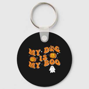 Mein Hund ist mein Boo Groovy Geist Hund Halloween Schlüsselanhänger