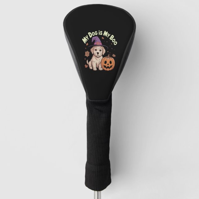 Mein Hund ist mein Boo Halloween Golf Headcover (Vorderseite)