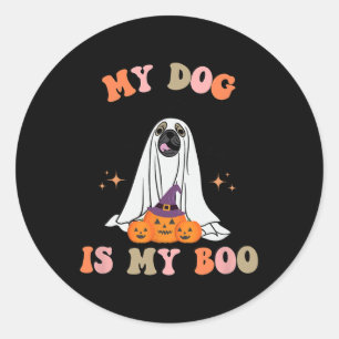 Mein Hund ist mein Boo Niedlich Boho Halloween Runder Aufkleber