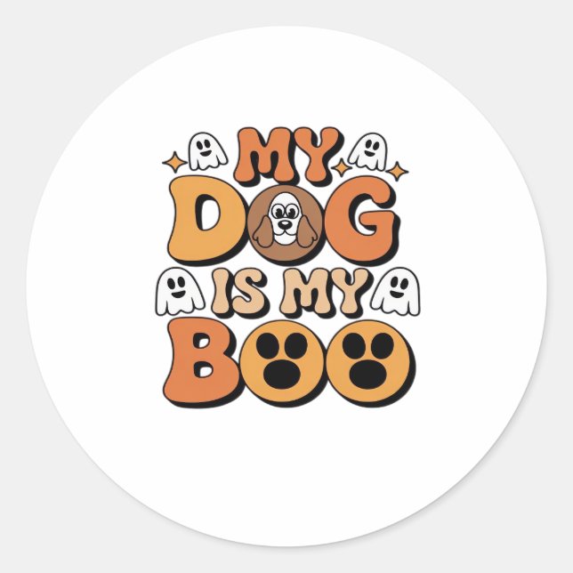 Mein Hund ist mein Boo-Shirt � Funny Dog Lover Ges Runder Aufkleber (Vorderseite)