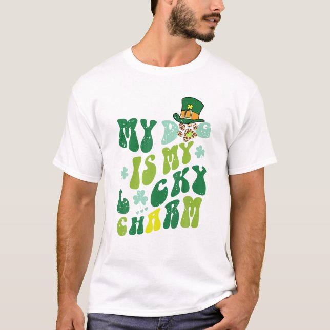 Mein Hund ist mein glückliches St. Patrick's Day K T-Shirt (Vorderseite)