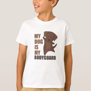 Mein Hund ist mein Leibwächter Hund Brown Labrador T-Shirt