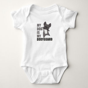 Mein Hund ist mein Leibwächter Hund, der französis Baby Strampler