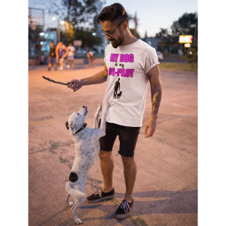 Mein Hund ist mein Partner Pink Modernes Design T-Shirt