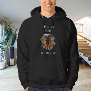 Mein Hund ist mein Therapeut Foto schwarz Hoodie
