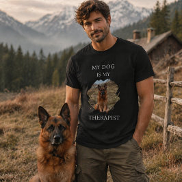 Mein Hund ist mein Therapeut Foto schwarz T-Shirt