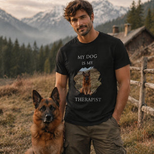 Mein Hund ist mein Therapeut Foto schwarz T-Shirt