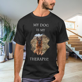 Mein Hund ist mein Therapeut Foto schwarz T-Shirt