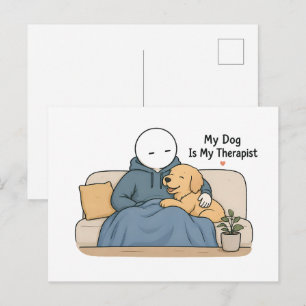 Mein Hund ist mein Therapeut Lustiger Hunde-Liebha Postkarte