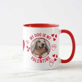 MEIN HUND IST MEIN VALENTIN Foto Monogramm Tasse