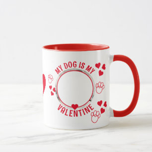MEIN HUND IST MEIN VALENTIN Foto Monogramm Tasse