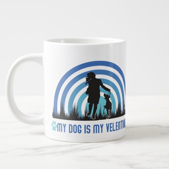 Mein Hund ist mein Valentine Jumbo-Tasse (Links)