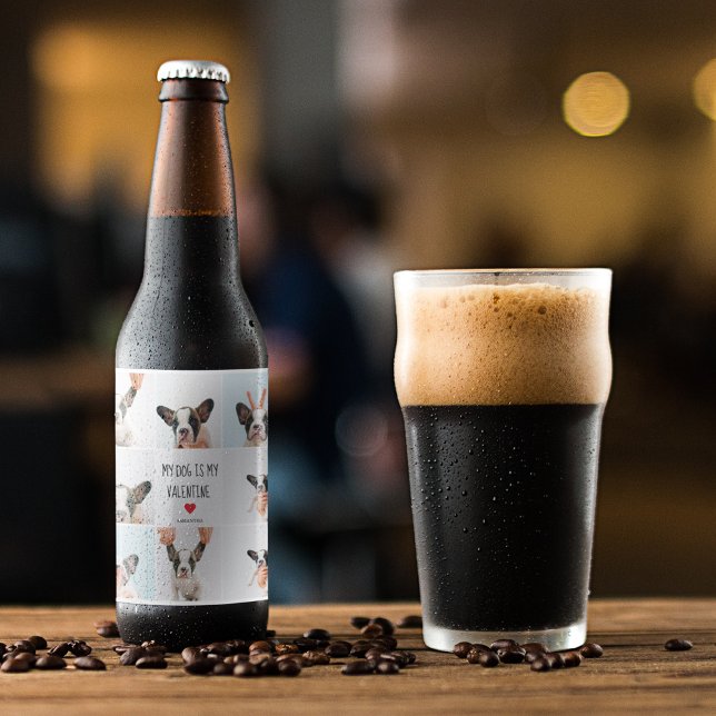 Mein Hund ist mein Valentine | Zwei Hunde - Fotos Bierflaschenetikett (Von Creator hochgeladen)