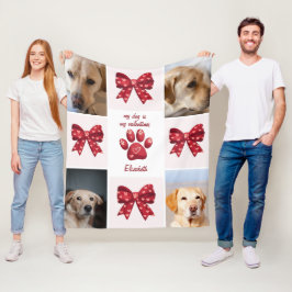 Mein Hund ist mein Valentiner, der 4 Fotos verbrau Fleecedecke