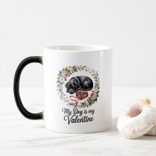 Mein Hund ist mein Valentinsgruß - Florales Design Verwandlungstasse
