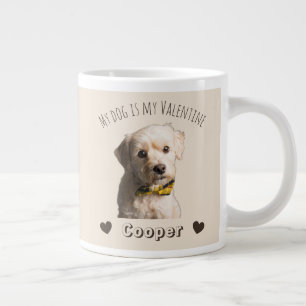 Mein Hund ist mein Valentinstag – Personalisierter Jumbo-Tasse