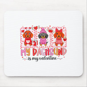 Mein Hund ist mein Valentinstag Süße Dachshund-Hun Mousepad