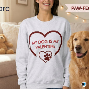 Mein Hund ist mein Valentinstag Süßer Pfotenabdruc Sweatshirt