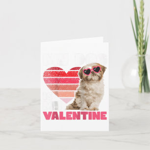 Mein Hund ist mein Valentinstag - Tattoo Shih Tzu  Karte