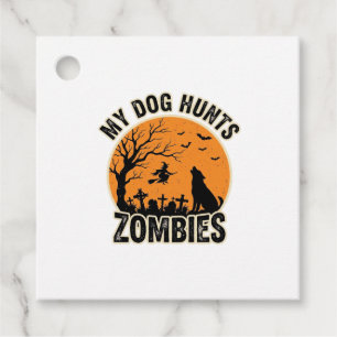Mein Hund jagt Zombies Vintage Halloween Hund Desi Geschenkanhänger