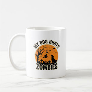 Mein Hund jagt Zombies Vintage Halloween Hund Desi Kaffeetasse