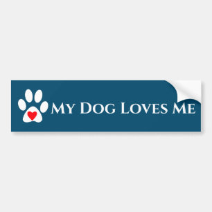Mein Hund liebt mich Autoaufkleber