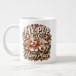 Mein Hund Mein Becher Glücklicher Ort Hunde Liebha Jumbo-Tasse