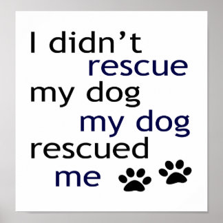 Mein Hund rettete mich Art Deco Poster