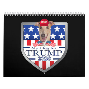 Mein Hund Trump 2020 Greyhound mit Brille Kalender