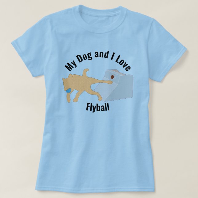Mein Hund und ich Liebe Flyball Box T-Shirt (Design vorne)