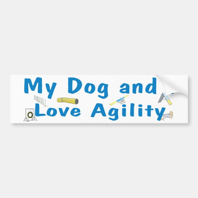 Mein Hunde-und i-Liebe-Agility Autoaufkleber (Vorne)