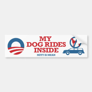 Mein Hundefahrinnerer Mitt ist gemeiner Obama 2012 Autoaufkleber