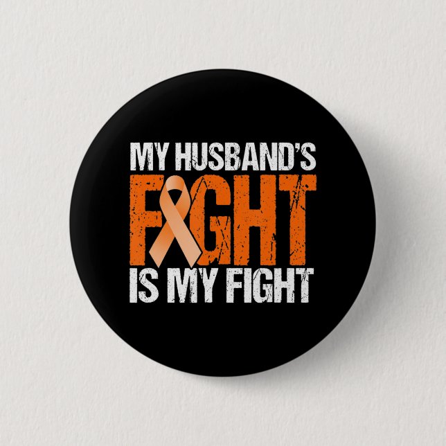 Mein Husband kämpft gegen meine Leukämie-Bewusstse Button (Vorderseite)