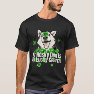 Mein Husky Hund ist mein glücklicher Arm T-Shirt