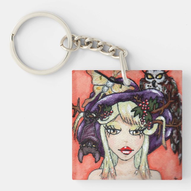 "Mein Hut ist auch fabelhaft!" Schlüsselkette Schlüsselanhänger (Vorderseite)