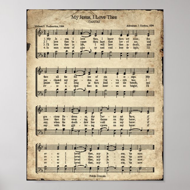Mein Jesus, ich Liebe den Vintagen Hymn Poster (Vorne)