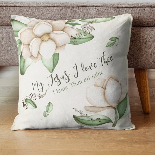 Mein Jesus, ich Liebe die Elegante Magnolia Kissen (Von Creator hochgeladen)