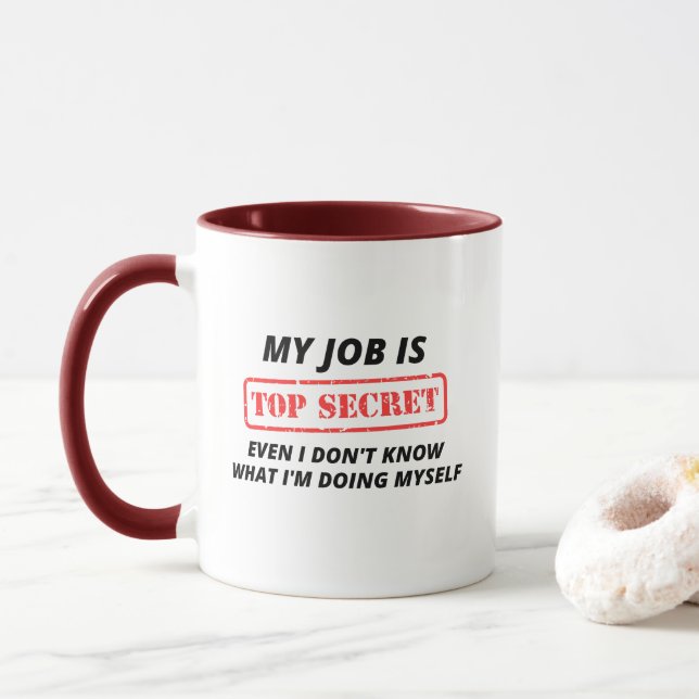 Mein Job ist geheim Tasse (Mit Donut)